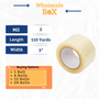 Clear Packing Tape, 2 Mil, 3 inch x 110 Yards, Extra Strength Refill for Packing and Shipping