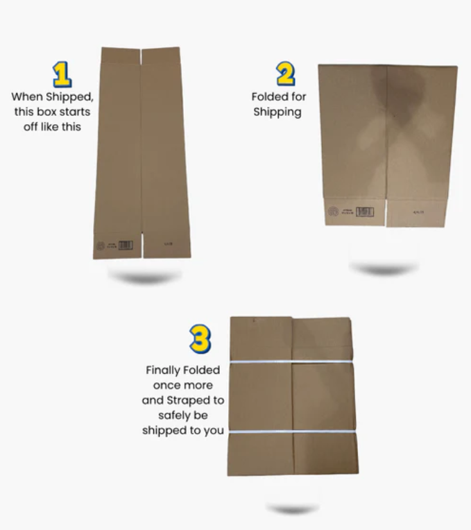 Tall Boxes are shipped Folded - Bend