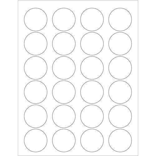1 5/8" Glossy White Circle Laser Labels 2400 per Case