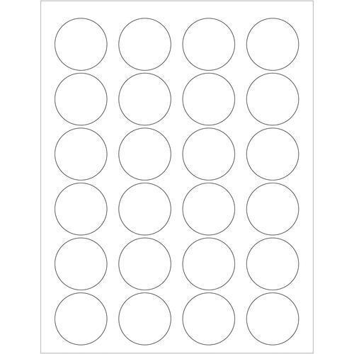 1 5/8" Glossy White Circle Laser Labels 2400 per Case
