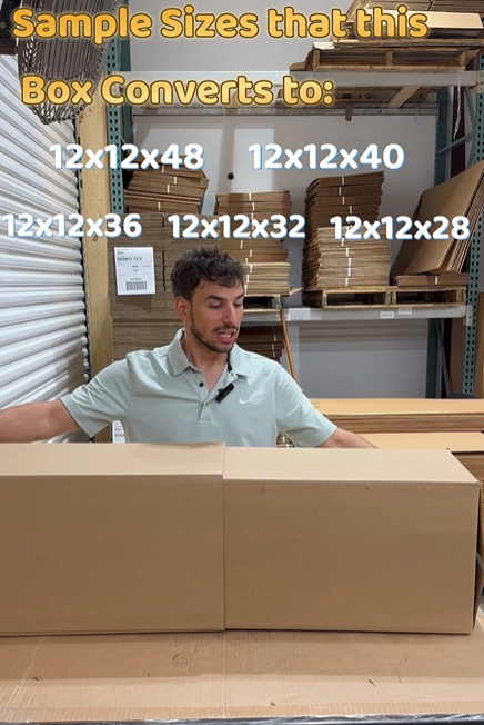 12x12x48 Tall Shipping box demonstration video